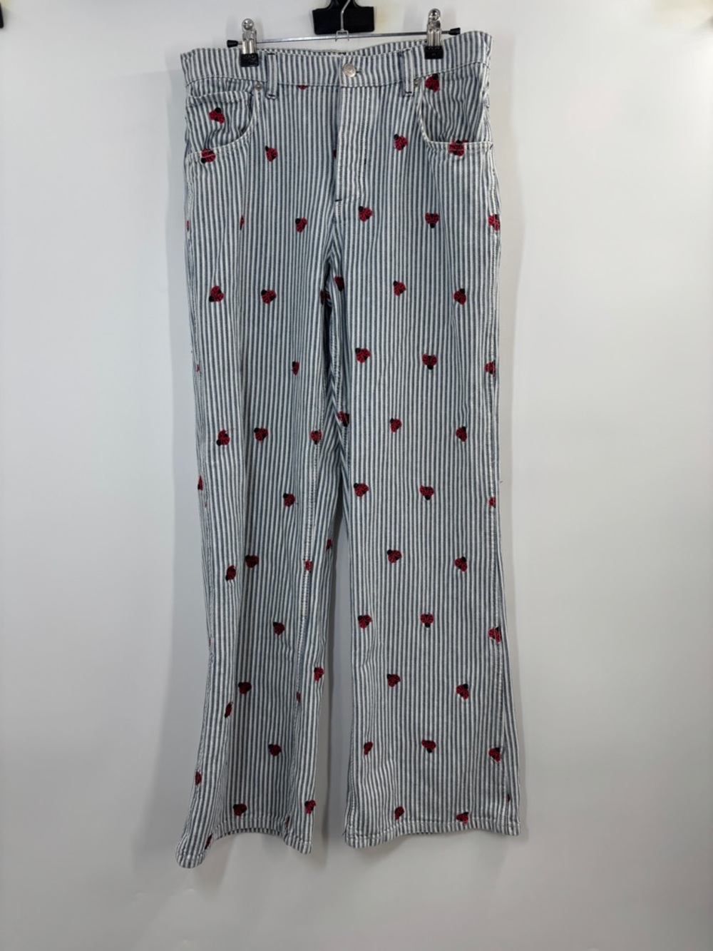 Free People Bugged Out Straight Leg Ladybug Jeans - Picture 5 of 6
